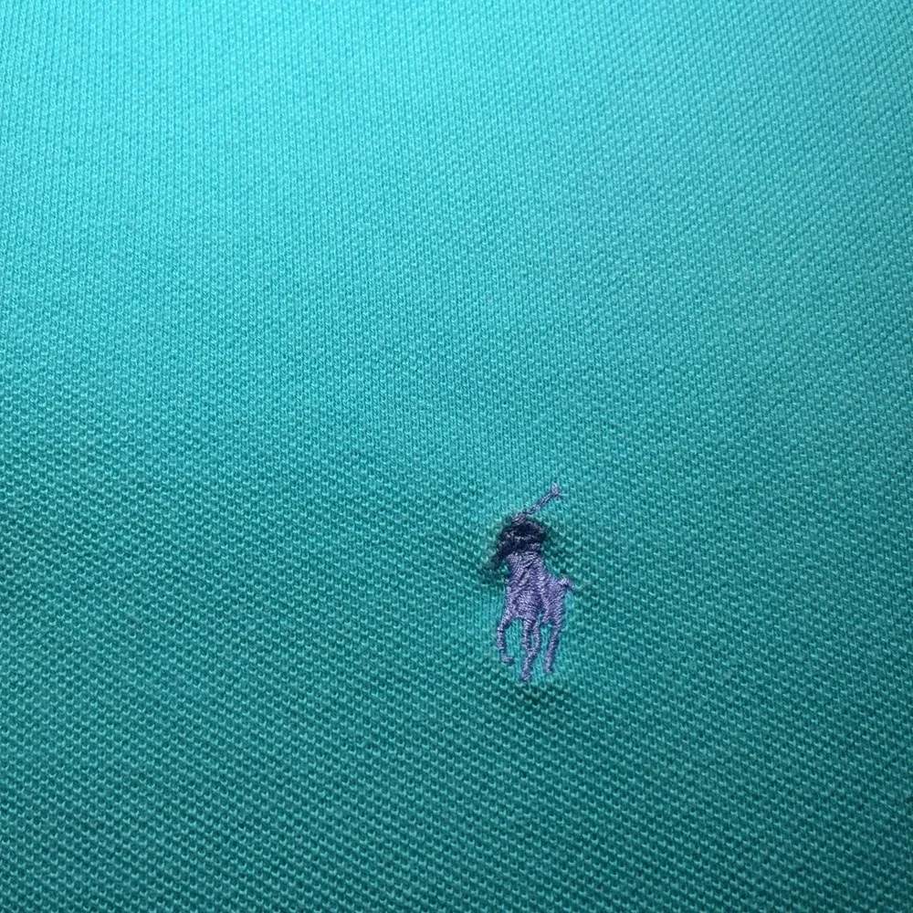 VTG Polo By Ralph Lauren Men's SZ XL Short Sleeve Aqua Blue Polo Lavender Pony